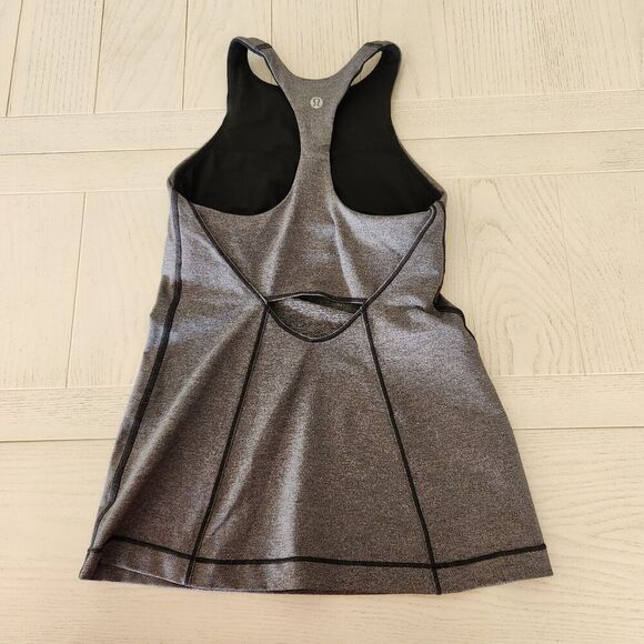 Lululemon In Training Tank Top Womens Size 2 Heathered Black - Picture 2 of 4